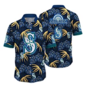 Retro Seattle Mariners Floral Leaf Hawaiian Shirt For Men And Women