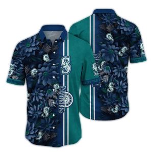Seattle Mariners Floral Stripe Hawaiian Shirt For Casual Summer Style