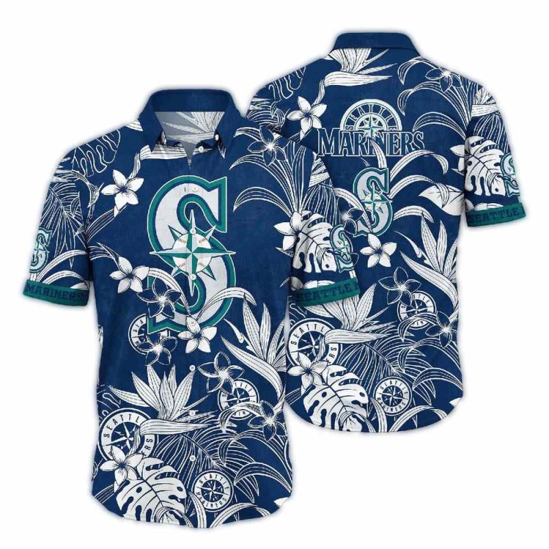 Seattle Mariners Flower Leafs Retro Vintage Hawaiian Shirt 1