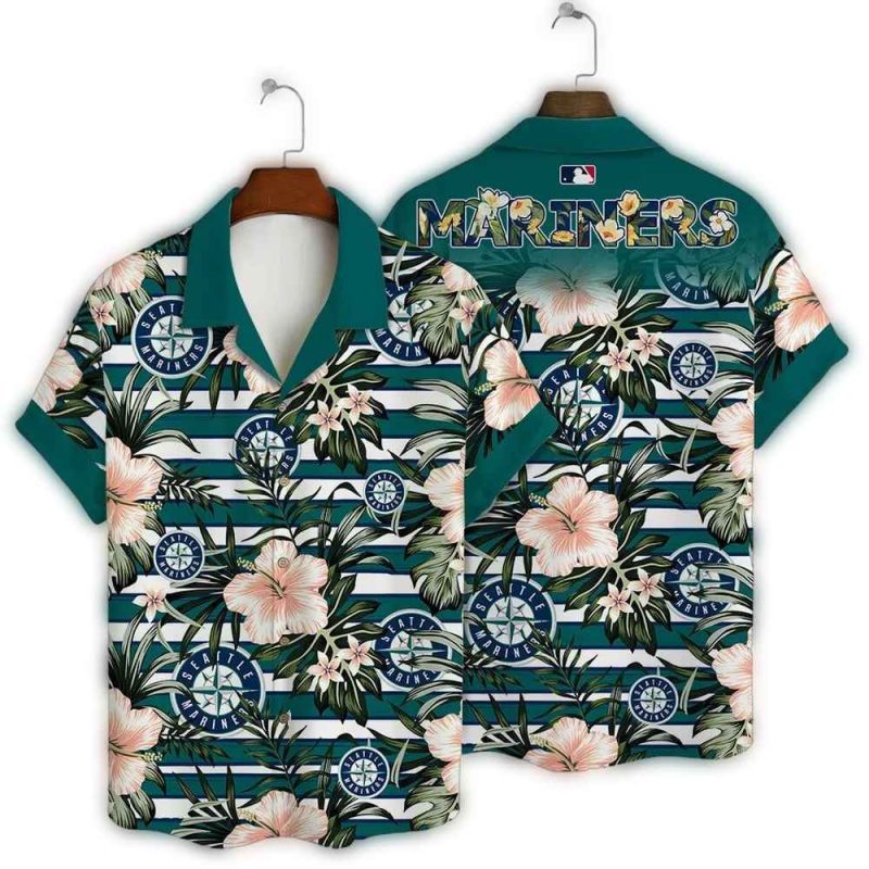 Seattle Mariners Flower Palm Paradise Hawaiian Shirt 1