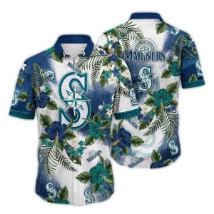 Seattle Mariners Retro Hawaiian Shirt With Flower Pattern Design