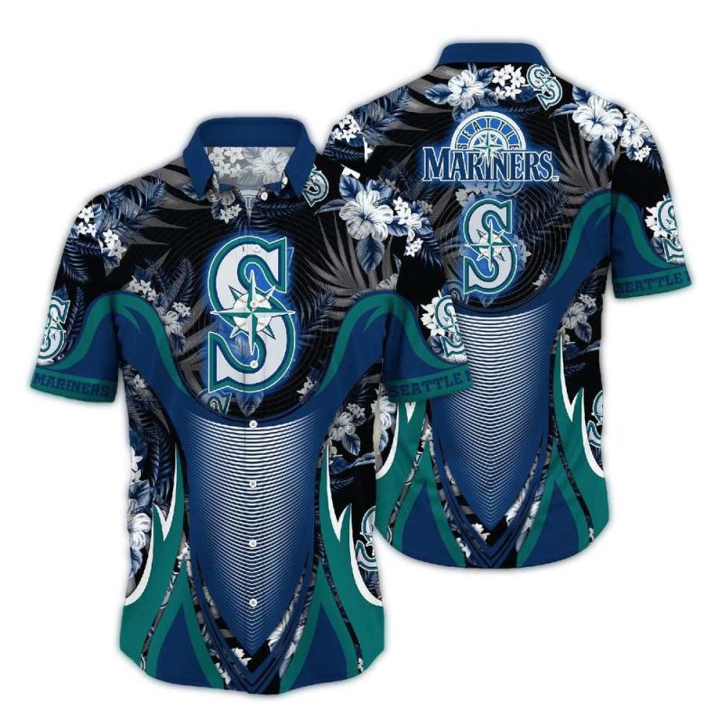 Seattle Mariners Flower Uniform Hawaiian Shirt 1