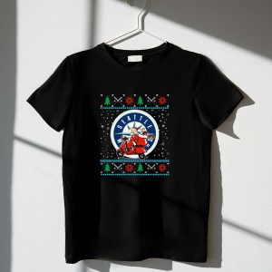 Seattle Mariners Christmas Santa Scooter Baseball Team T-Shirt For Fans