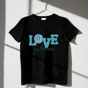 Seattle Mariners Glitter Love T-Shirt For Fans - Perfect Game Day Apparel