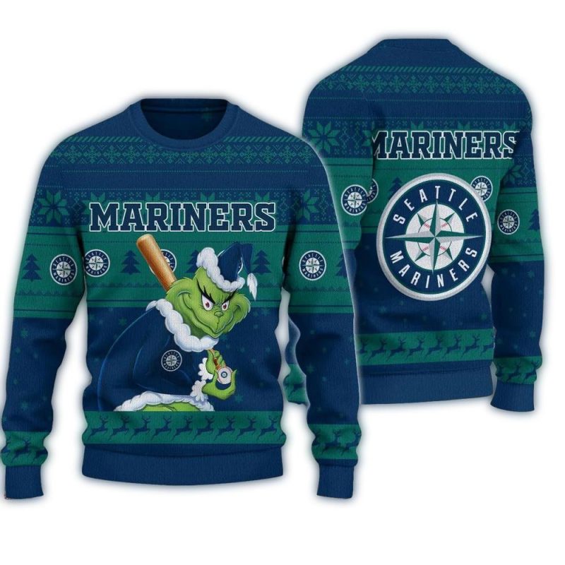 Seattle Mariners Grinch Stolen Christmas Ugly Sweater 1