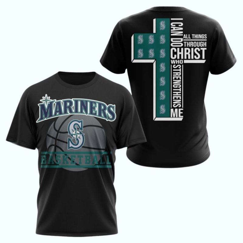 Seattle Mariners I Can Do Christ All Things Through AOP T Shirt 1