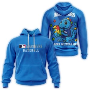 Seattle Mariners In April We Wear Blue All Over Print Hoodie