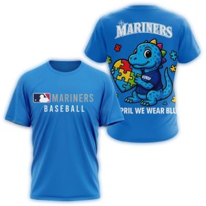 Seattle Mariners In April We Wear Blue All Over Print T Shirt