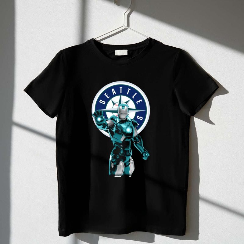 Seattle Mariners Iron Man Crossover T Shirt t shirt 1 1