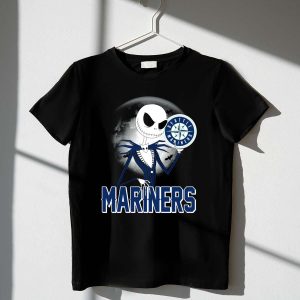 Seattle Mariners Jack Skellington Halloween Graphic T-Shirt