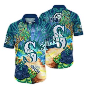Seattle Mariners Hawaiian Shirt - Summer Landscape Design For Fans