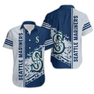 Seattle Mariners Logo Stripe Hawaiian Shirt For Men – Tropical Style