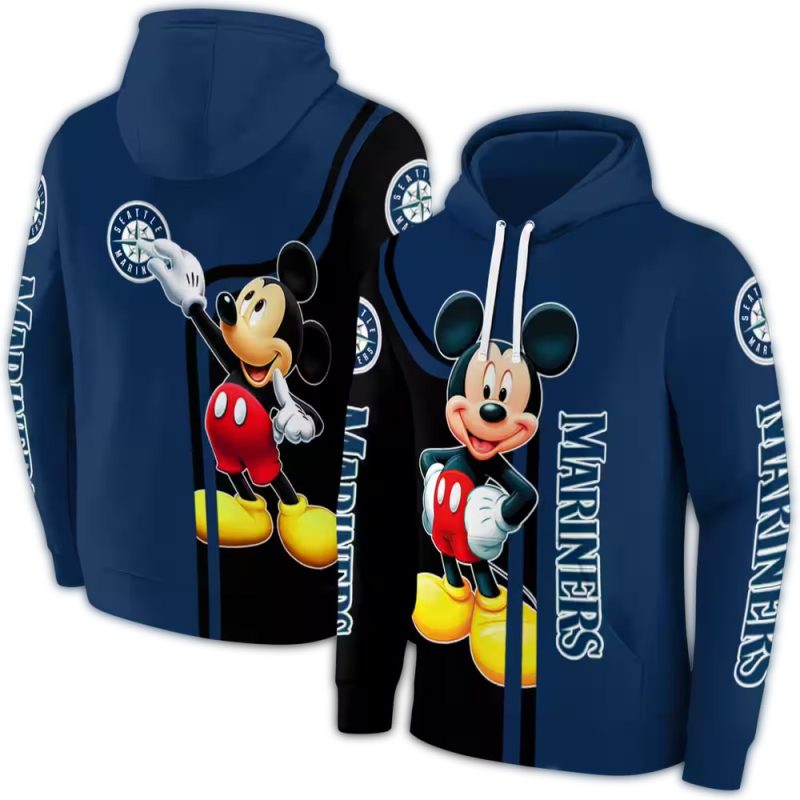 Seattle Mariners Mickey Mouse AOP Hoodie 1
