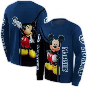 Seattle Mariners Mickey Mouse All Over Print Sweatshirt