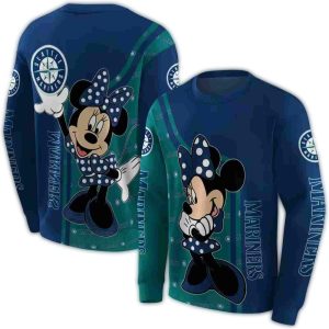 Seattle Mariners Minnie Mouse All Over Print Sweatshirt