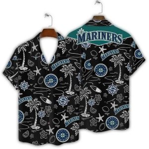 Seattle Mariners Ocean Palms Hawaiian Shirt For Men - Tropical Baseball Style