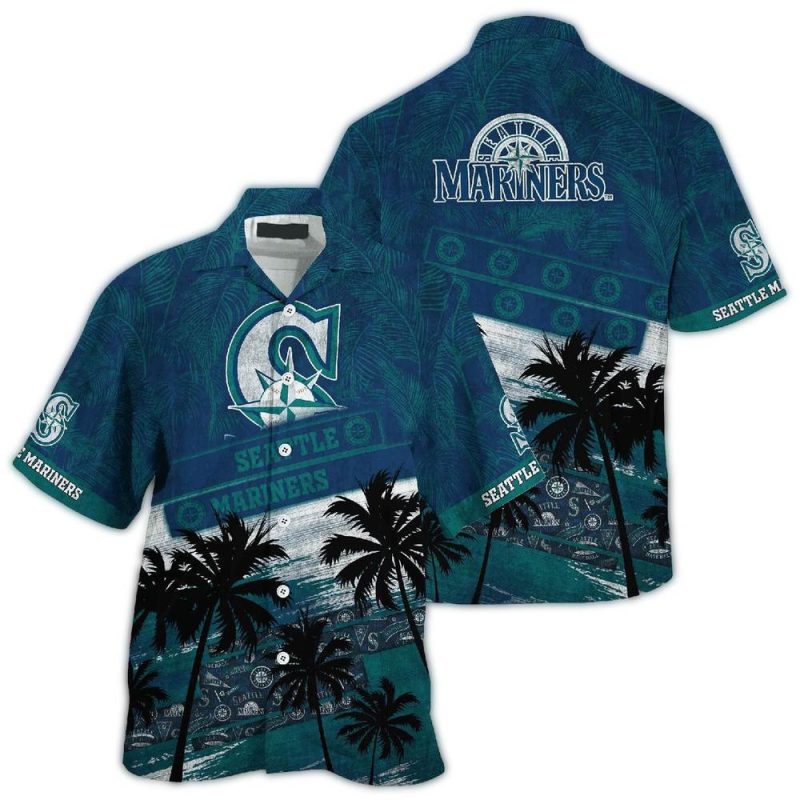 Seattle Mariners Palm Tree Pattern Hawaiian Shirt 1