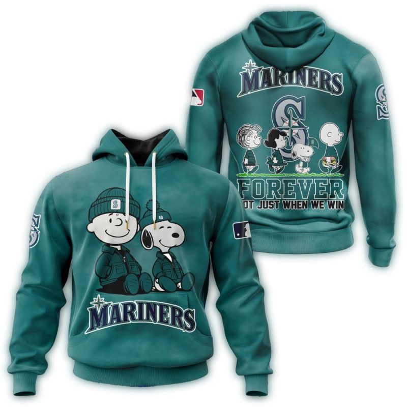 Seattle Mariners Peanuts and Snoopy AOP Hoodie 1
