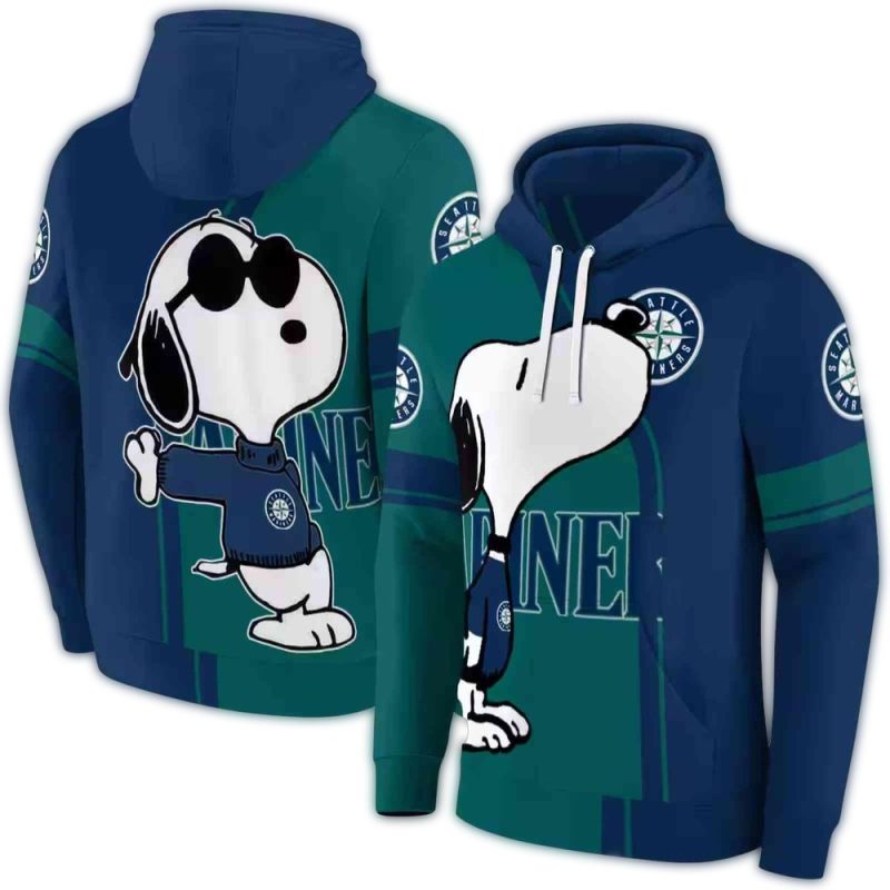 Seattle Mariners Playful Snoopy AOP Hoodie 1