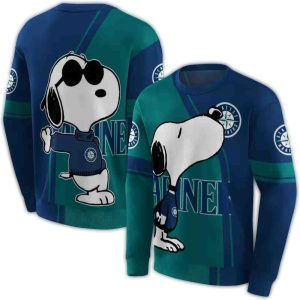 Seattle Mariners Playful Snoopy All Over Print Sweatshirt