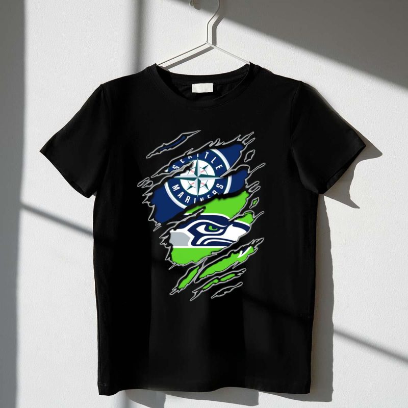 Seattle Mariners Seattle Seahawks Fan Combo T Shirt t shirt 1 1