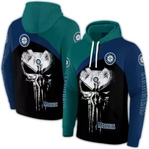 Seattle Mariners Skull Punisher All Over Print Hoodie