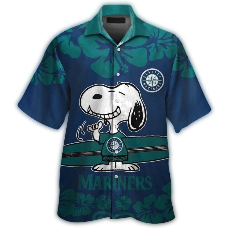 Seattle Mariners Snoopy Surf Tropical Hawaiian Shirt 1