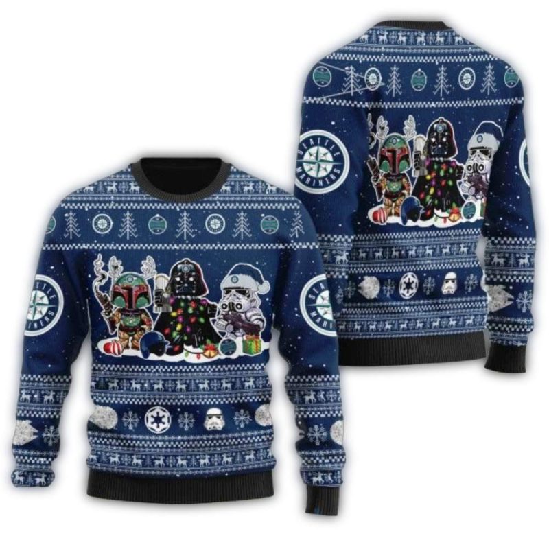 Seattle Mariners Star Wars Boba Fett Christmas Ugly Sweater 1