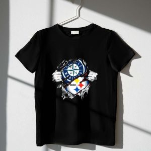 Seattle Mariners Steelers Logo Blend T-Shirt - Unisex Fan Apparel