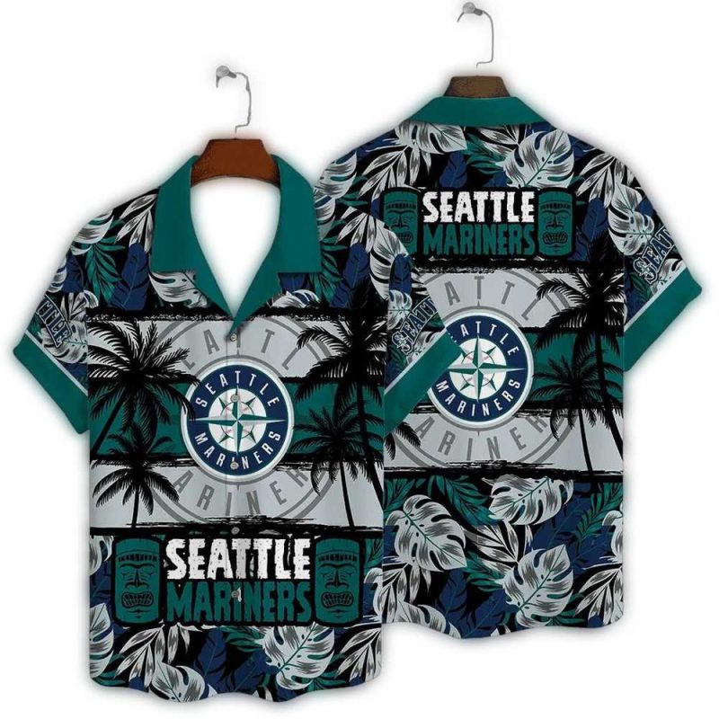 Seattle Mariners Sunset Shores Hawaiian Shirt 1
