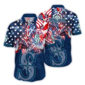 Seattle Mariners Sunset Wave Hawaiian Shirt For Beach & Casual Wear