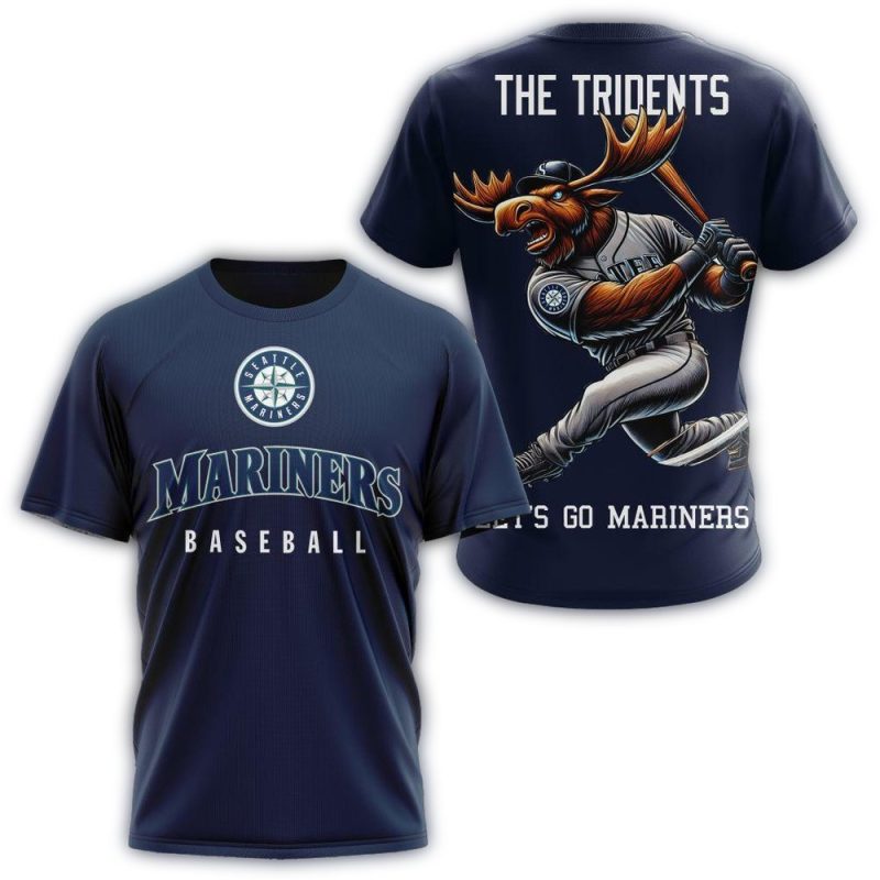 Seattle Mariners The Tridents Lets Go Mariners AOP T Shirt 1