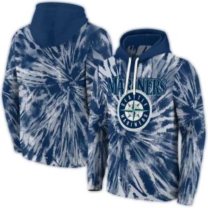 Seattle Mariners Tie Dye Pattern All Over Print Hoodie