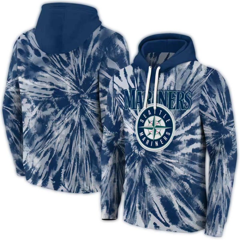 Seattle Mariners Tie Dye Pattern AOP Hoodie 1