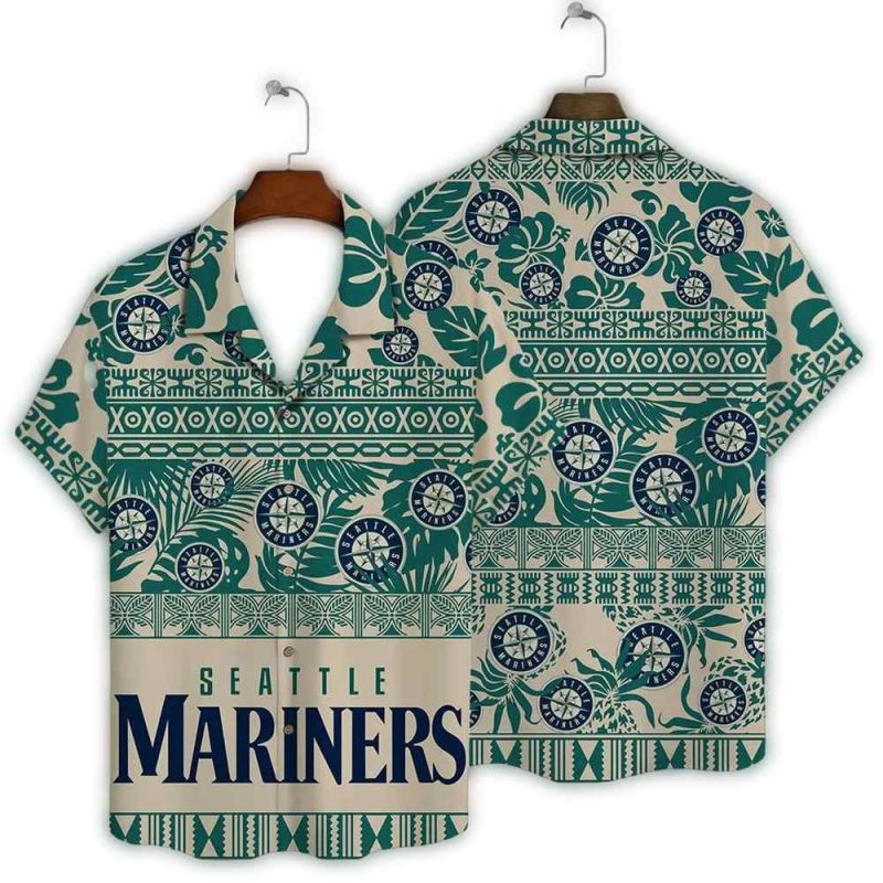 Seattle Mariners Tropical Palms Hawaiian Shirt 1