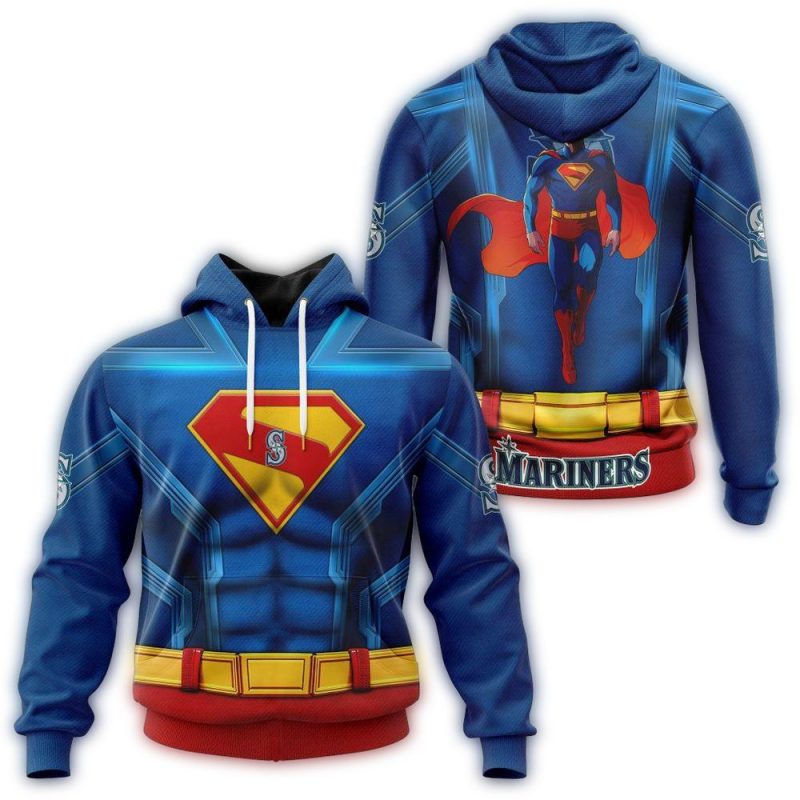 Seattle Mariners X Superman AOP Hoodie 1