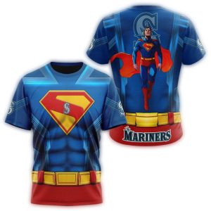 Seattle Mariners X Superman All Over Print T Shirt