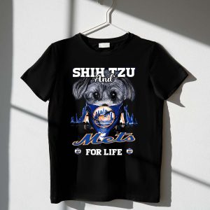 Shih Tzu & New York Mets T-Shirt - Perfect Fan Tee For Dog Lovers
