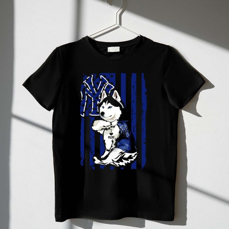Siberian Husky New York Yankees Mom Love T Shirt t shirt 1 1