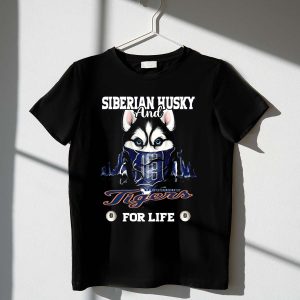 Siberian Husky & Detroit Tigers Forever T-Shirt - Ideal For Sports Fans