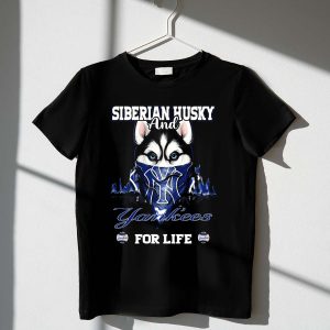 Siberian Husky Yankees Fan T-Shirt - Perfect For Dog Lovers & Sports Fans