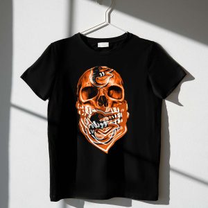 Baltimore Orioles Skull Bandana T-Shirt For Fans And Collectors
