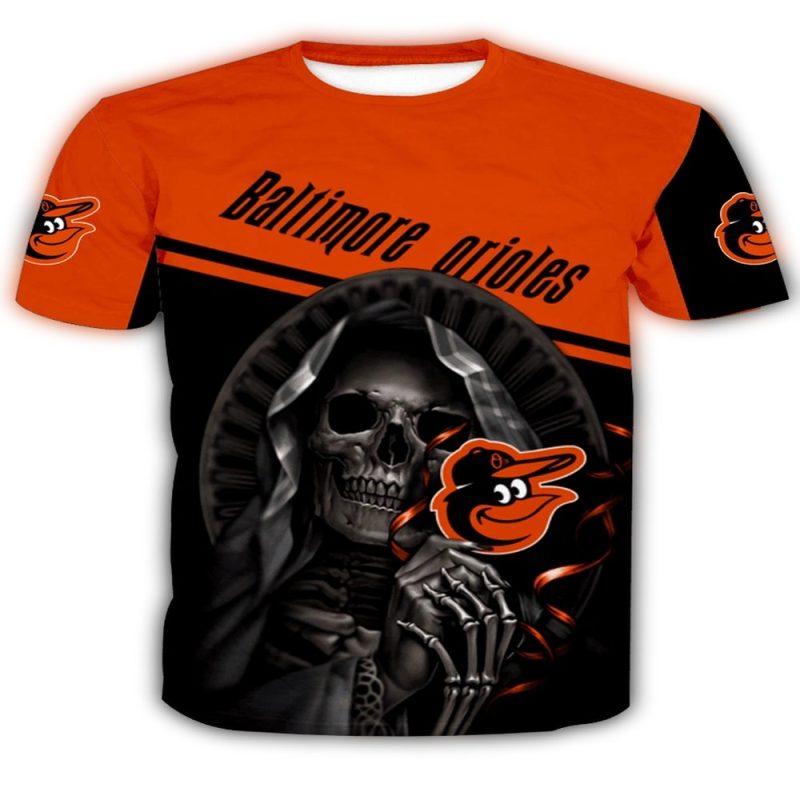 Skull Death Hold Logo Baltimore Orioles AOP T Shirt 1