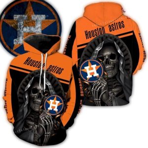 Houston Astros All-Over Print Hoodie With Skull Death Logo Design
