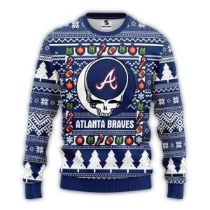Grateful Dead Atlanta Braves Holiday Ugly Sweater For Christmas Cheer