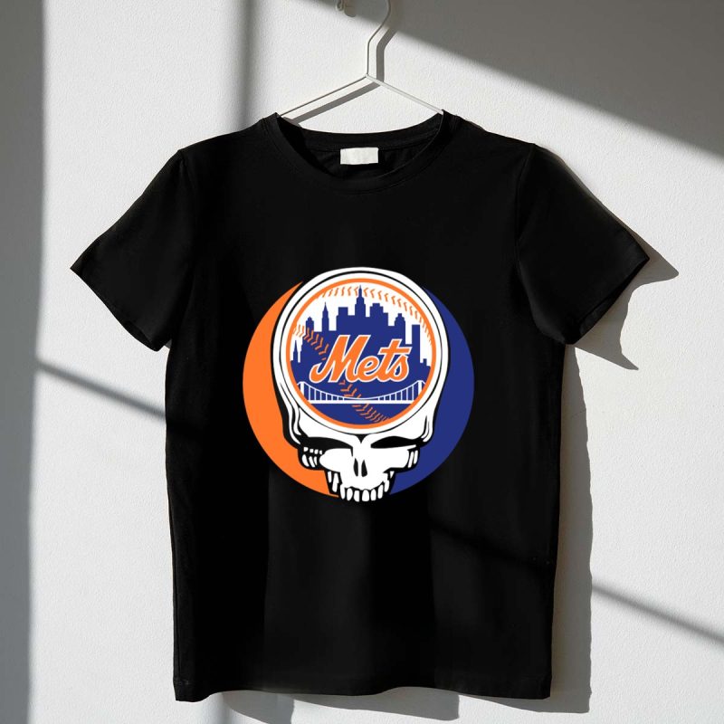Skull Logo Blending New York Mets Skyline with Grateful Dead T Shirt t shirt 1 1