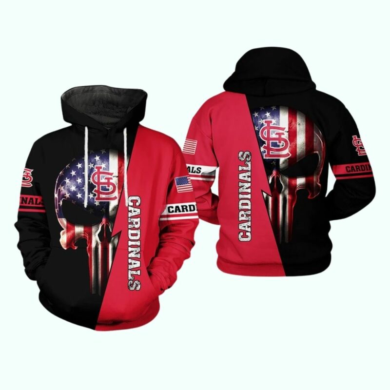 Skull Punisher Flag St. Louis Cardinals Graphic Hoodie – Unisex Sweatshirt