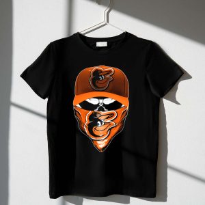 Baltimore Orioles Skull V6 T-Shirt With Matching Bandana