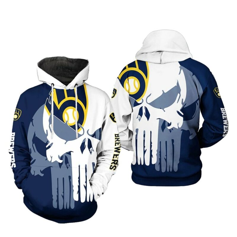 Skull punisher with milwaukee brewers 3d hoodie 1.jpg
