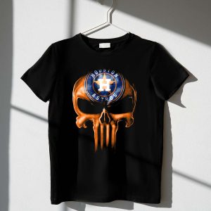 Houston Astros Baseball Emblem Skull T-Shirt For Fans